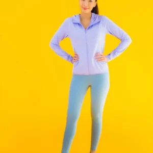 Lavender Jacket & Blue Leggings Set