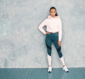 Pink Hoodie & Grey Leggings Set