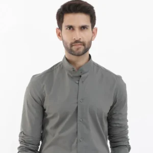 Grey Chinese Collar western wear