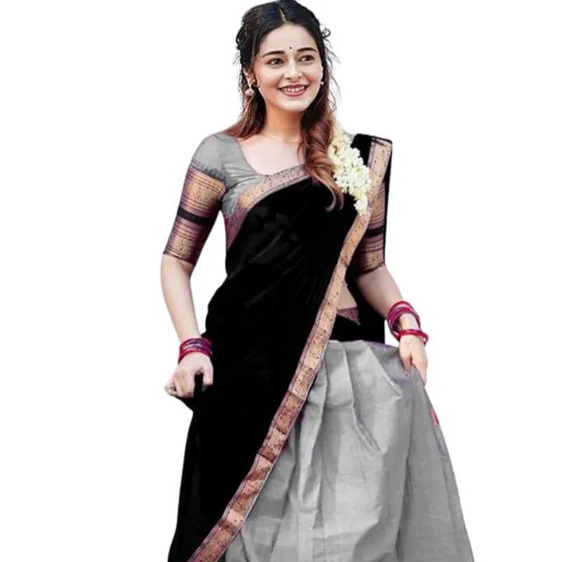 Grey Woman Half Saree