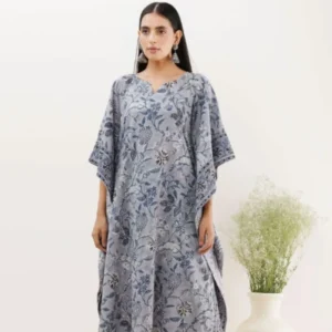 Light Blue Floral Kaftan