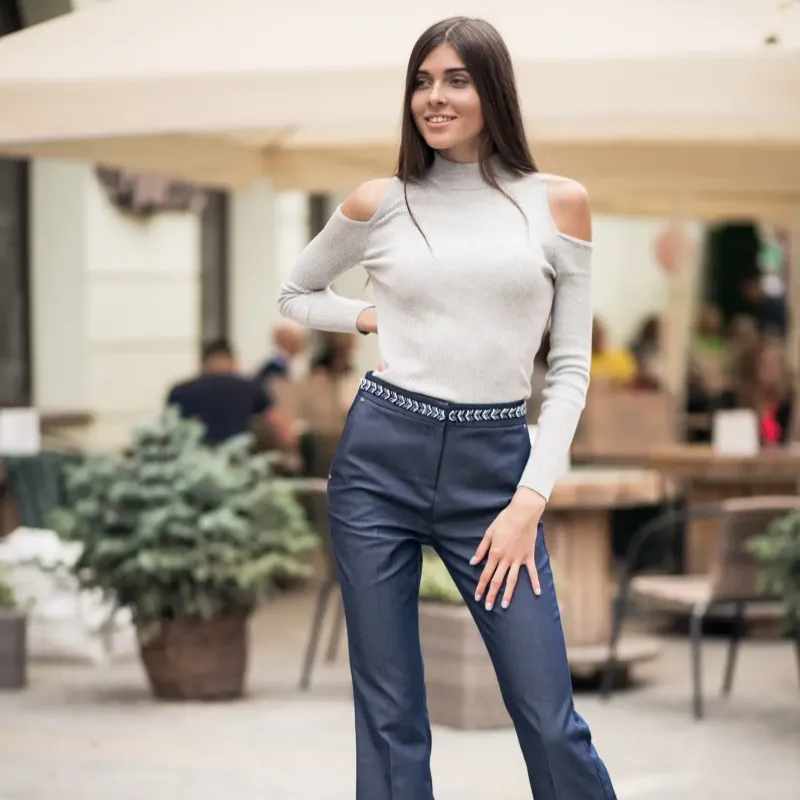 Light Blue Wide Leg Pants