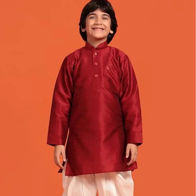 Maroon Chinese Ethnic Wear