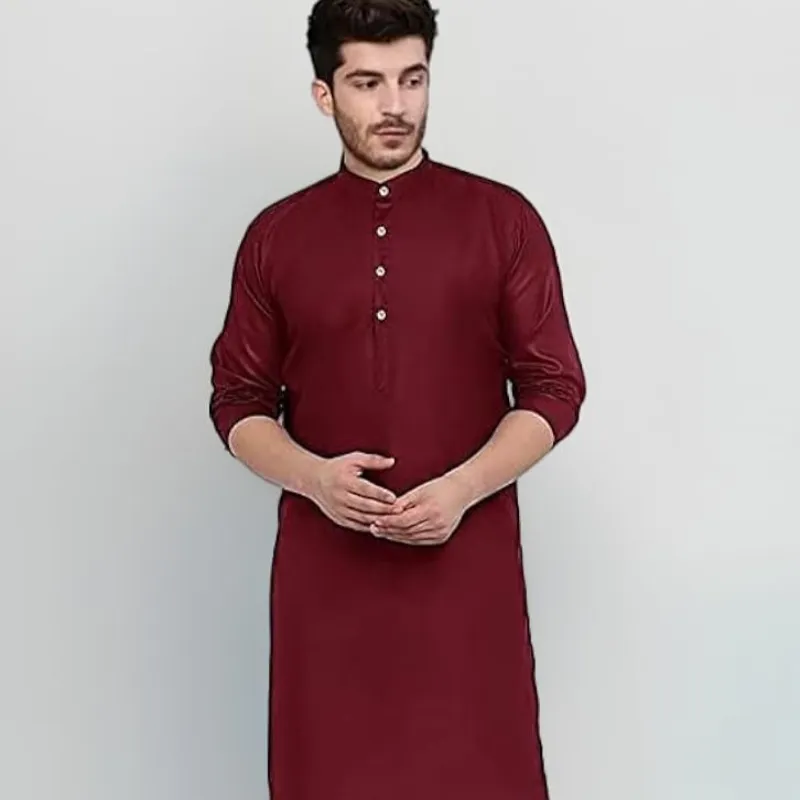 Maroon Men Kurta Pyjama