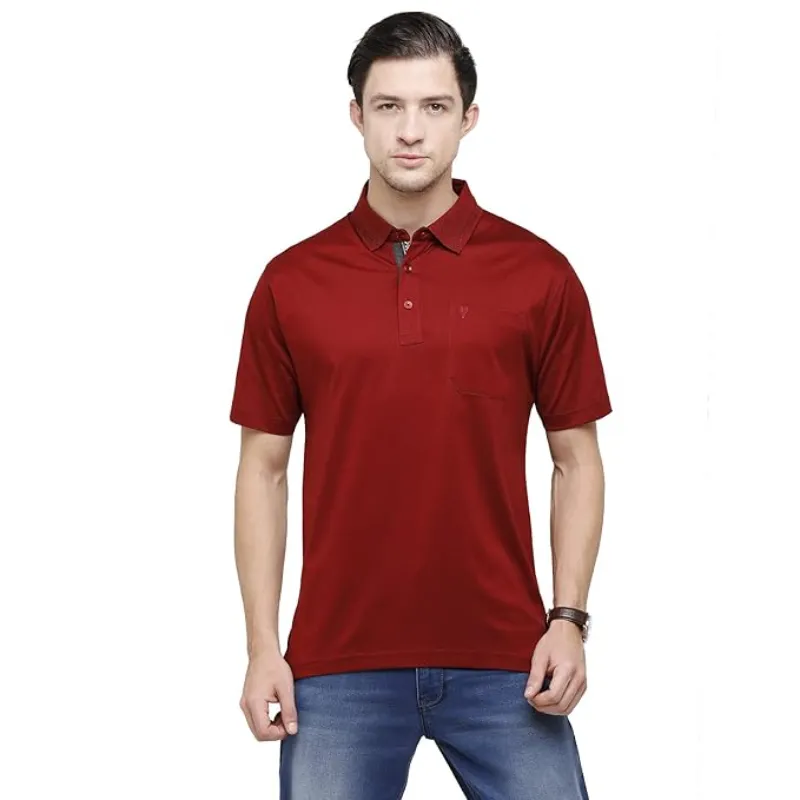Maroon Polo Tshirt with Stripes