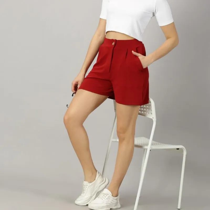 Maroon Woman Shorts