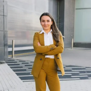 mustard suit outdoor