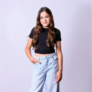 wide leg jeans with black top